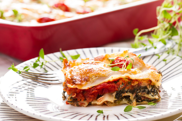 Lekka lasagne ze szpinakiem